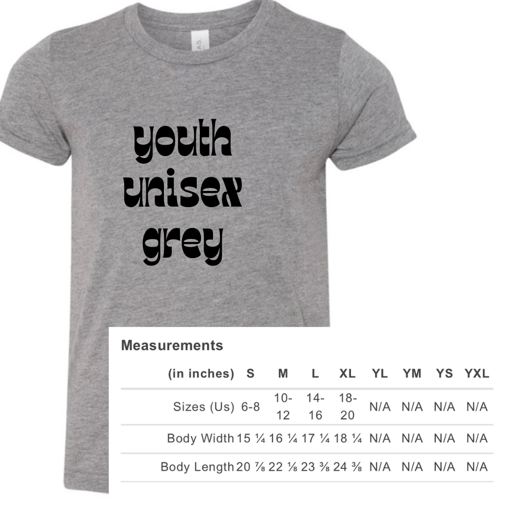 $15 university tees! Bella- made to order - allow 5 biz days - youth grey only