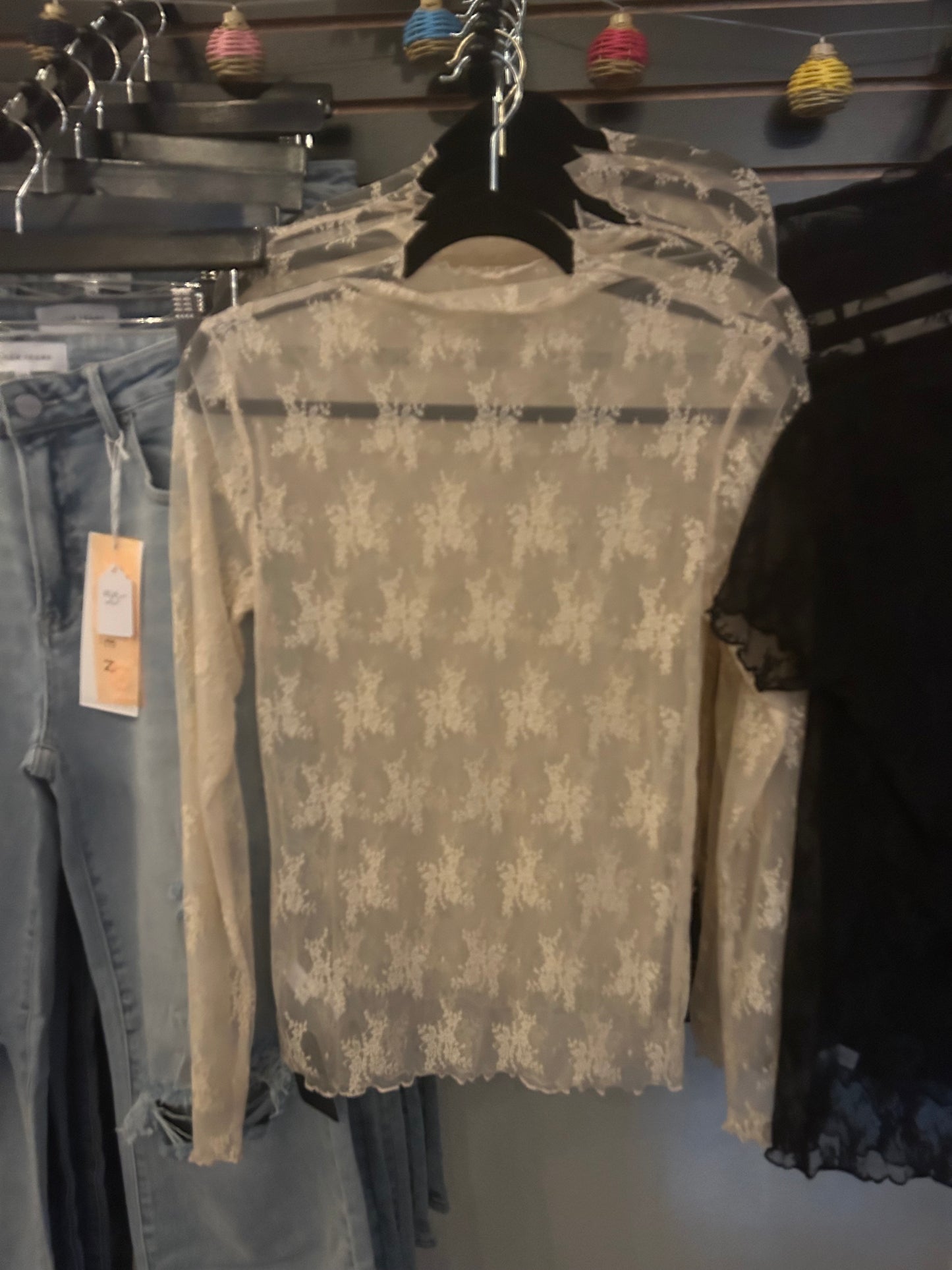 Lace long sleeve layering