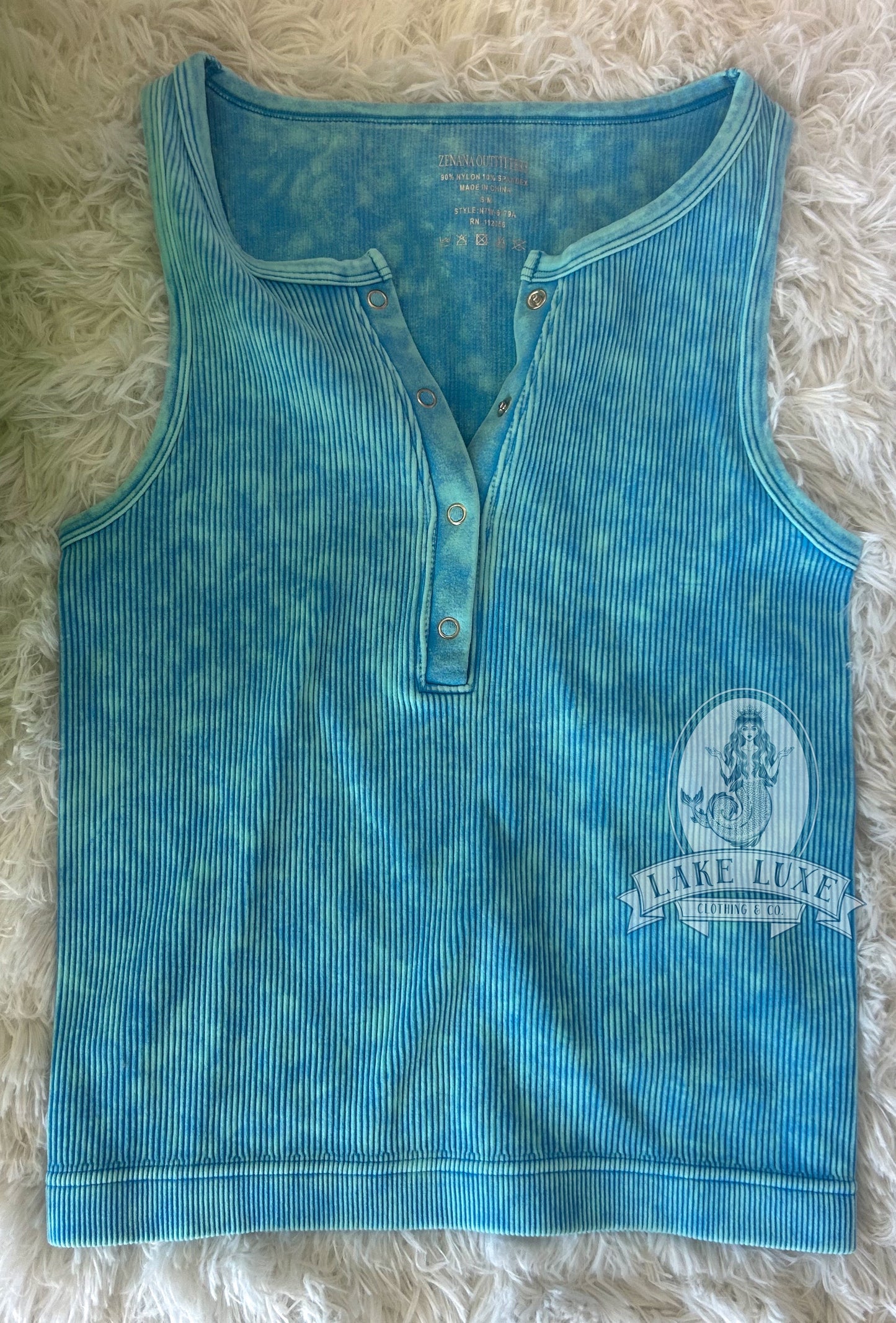 Ocean blue tank top button up