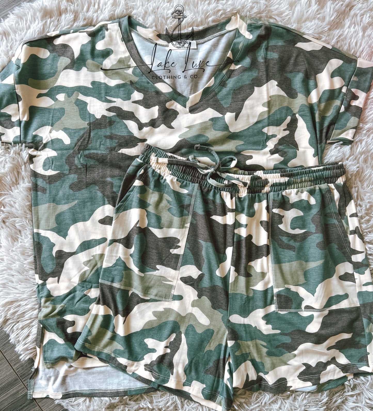 plus size camo lounge set (choose color)