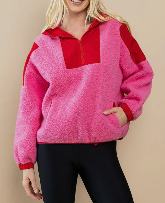 Barbie pink 3/4 zip