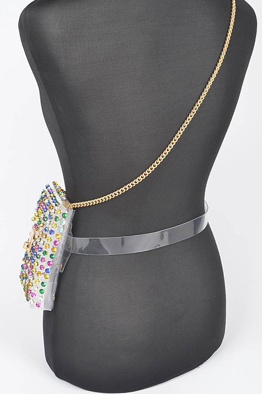 Studs Clear Convertible Plus Size Belt Bag