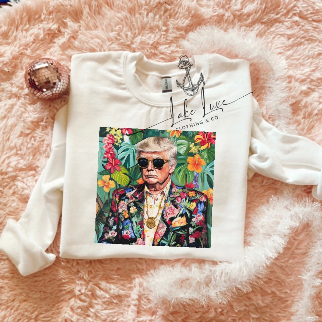 Tropical Trump sweatshirt (choose) - made to order