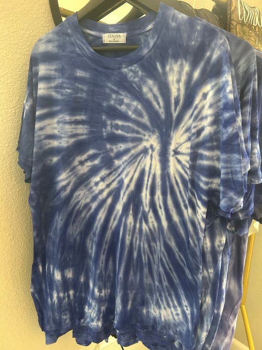 blue tie dye oversized
