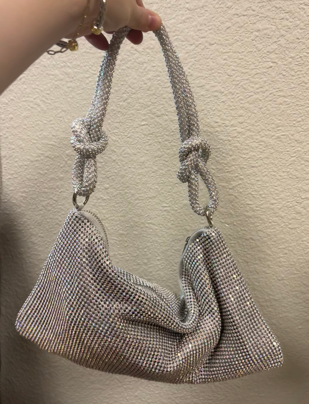 Silver slouch bag