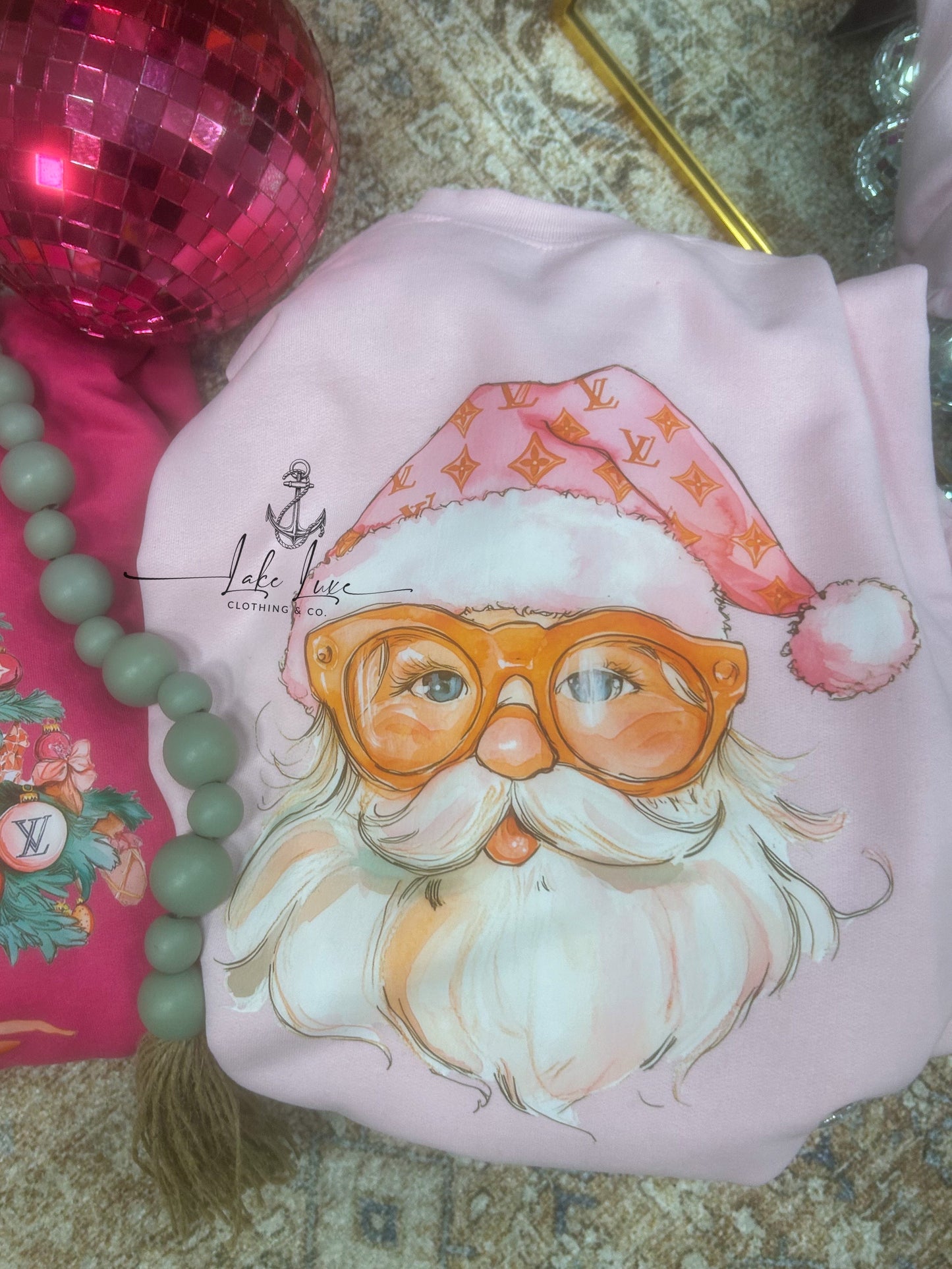 Bougie pink santa- Gildan sweatshirt🎅🏻made to order
