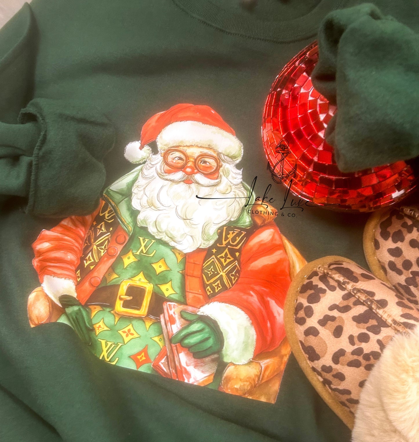Bougie green santa- jerzees sweatshirt 🎅🏻made to order