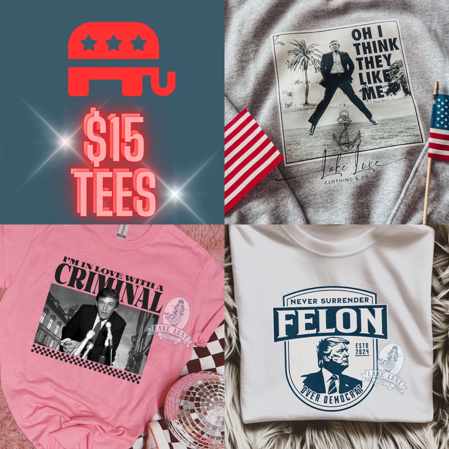 $15 trump tees - made to order! choose color!